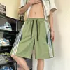 Pantalones cortos deportivos de verano para hombre, ligeros, holgados, de secado rápido, estilo americano, hasta la rodilla, pantalones cortos de entrenamiento para jóvenes de seda de hielo para baloncesto