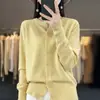 Nuevo cárdigan de punto 2026, chaqueta corta para mujer, ligera, simple, versátil, corte holgado, casual, cuello redondo, prenda exterior, manga larga