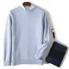 Suéter Grueso de Lana de Invierno para Hombre, Nuevo Suéter Pulóver Casual de Color Sólido con Cuello Redondo, Camisa Base de Punto de Cachemira Holgada
