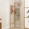 Perchero de pie para dormitorio, uso doméstico, perchero de esquina, almacenamiento, madera maciza, ahorrador de espacio, colgador de esquina simple para ropa y bolsos