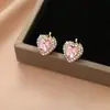 Brincos Delicados de Morango com Microtachas de Diamante para Mulheres, Estilo Japonês e Coreano de Nicho, Moda de Luxo Leve, Brincos Exquisitos que Reduzem a Idade