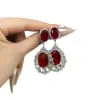 Pendientes de Gota de Agua Exagerados y Elegantes, Imprescindibles para Banquetes, con un Aura Roja y un Diseño de Alta Gama Que Brilla para Mujeres