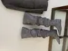 2026 Novas Botas Empilhadas de Cano Largo Plissadas que Aumentam a Altura Estilo Europeu e Americano Acima do Joelho Bico Fino Botas de Salto Alto