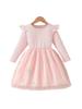 Comercio Exterior Vestidos Personalizados para Niñas Moda Primavera y Otoño 2026 Elegante Vestido de Princesa Vestido de Malla de Copo de Nieve para Niños