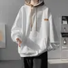 Moletom High Street Americano Masculino Outono Ins Marca da Moda Versátil Solto Rogue Design Cool Bloco de Cores com Capuz Jaqueta Casual