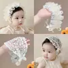 Doce Faixa de Cabelo de Renda Floral com Amarração para Meninas, Uso Diário, Festa de Primeiro Aniversário, Adereços para Fotos, Acessório de Cabeça de Bebê de Renda Estilo Fada