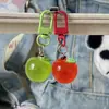 Llavero de Manzana Transparente Tridimensional Lindo Colgante de Fruta Artificial Creativo Regalo para Pareja Estudiante Decoración Venta al por Mayor