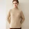 Nuevo Suéter de Cuello Alto de Cachemir Puro Otoño/Invierno 2026 para Mujer, Camisa Base de Punto Grueso Acanalado Holgada