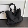 Bolsa Tote Grande de Ombro Feminina Estilo Japonês Nova Coleção Primavera 2026 Bolsa de Mão de Lona Simples e Elegante
