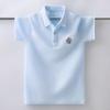 Camiseta para Niños Camisa Polo de Algodón Puro de Xinjiang para Niños Mayores, Top Estudiante con Cuello de Manga Corta para Niños Pequeños, Elegante Camisa de Verano Talla 8