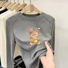 Camada base redonda para meninas, uma camiseta de manga comprida super fofa e casual para outono e inverno, perfeita como camada interna para crianças mais velhas, proporcionando calor