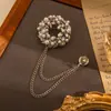 ¡Guau!Corona Retro Europea y Americana Cadena de Borla Moda Ropa Formal Lujo Ligero Gama Alta Accesorio de Pedrería Broche