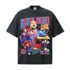 Camiseta de Algodão Puro Estilo Ronaldinho 2026 Transfronteiriça para Homens, Gola Redonda Retro Americana, Ombros Caídos, Caimento Solto, Camiseta Masculina Versátil de Manga Curta