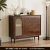 Gabinete con Cajones, Gabinete de Almacenamiento para Sala de Estar, Gabinete Pequeño de Pie Estilo Antiguo, Gabinete de Almacenamiento Retro de Ratán, Gabinete de Almacenamiento de Pared para Dormitorio, Gabinete con Cajones