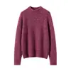 Suéter de cachemira para mujer con cuello redondo, nuevo estilo otoño e invierno, suéter de punto holgado y casual, prenda base