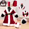 Decoración Festival de Navidad Paquete Botella de Vino Adornos de Mesa Falda Vestido Manga para Vino Tinto Creativo Terciopelo Dorado Rojo Navideño