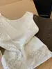 Cor Aveia Falso Duas Peças Estilo Preguiçoso Gola V Tricô Camisola 2026 Novo Verão Slim Fit Top para Mulheres