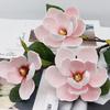 3 cabezas de flor artificial de Magnolia tacto espuma flor falsa de Magnolia decoración para el hogar arreglo floral exhibición de boda fabricantes ventas