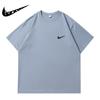 Ropa de Hombre Transfronteriza Verano Nuevo Manga Caída de Alta Calidad Camiseta de Algodón Puro para Hombre Suelta de Marca de Moda Color Sólido Camiseta Deportiva Corta para Mujer