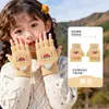 Luvas Infantis para Outono e Inverno, Espessadas e Quentes, com Tampa Dobrável, Design de Cinco Dedos, Fofas para Crianças, Mitenes de Tricô Meio Dedo para Escrever