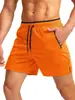 Comercio Transfronterizo Pantalones Cortos de Correr para Hombre con Bolsillos con Cremallera, Secado Rápido para Gimnasio, Entrenamiento, Playa, Pantalones Cortos Casuales para Jogging
