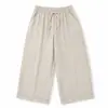 Calça Larga de Cadarço Retrô para Mulheres 2026, Estilo Simples e Casual, Cor Sólida, Cintura Elástica, Calça Casual de Corte Reto