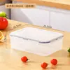 Caixa de armazenamento retangular para geladeira de cozinha, caixa mais espessa para vegetais e frutas, caixa transparente selada para alimentos congelados