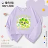 Camiseta de Manga Larga para Niña, Estilo Dibujo Animado Lindo y Adorable, Cuello Redondo, Algodón Puro, Estampada, Corte Holgado, Camiseta Básica para Primavera y Otoño Infantil