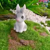 Adorno de Paisaje en Miniatura Conejito Blanco Conejito Tuxi Material DIY Artesanía de Resina de Conejo Forma de Oreja de Conejo