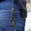 Llavero vintage de piel de vaca para hombre, directo de fábrica, con colgante de palma de bronce de aleación, para mochila de niña.