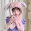 Bufanda de Invierno Nueva para Niños con Gorro Integrado Cálido, Cortavientos y Protección para Orejas para Niños y Niñas, Lindo Gorro Grueso de Felpa con Forro de Lana