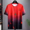 Camiseta de Manga Curta de Seda de Gelo Masculina Verão 2024 Alfabeto Tendência Casual Versátil Esportes Adolescentes Masculino Bonito