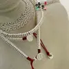 Estilo Little Red Book Placa Plateada Nugget de Plata Envuelto Conjunto de Pulsera y Collar Paz y Alegría Joyería de Moda de Gama Alta