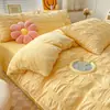 Conjunto Espesso de Cor Sólida de Veludo de Leite de Três ou Quatro Peças Fresco de Dupla Cor Inverno Lã de Coral Lã de Dupla Face Estilo Lençol de Cama