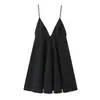 Vestido Curto Feminino Elegante Simples com Alças sem Mangas e Decote em V Estilo Europeu e Americano Transfronteiriço Nova Moda 2026 2563002