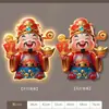 Dios de la Riqueza Pintura Colgante con Luz LED Pintura Decorativa para Vestíbulo Cinco Bendiciones Llegan Pintura de Lámpara de Pared Luminosa para Sala de Estar Comedor