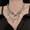 Dulce Fresco Diseño Industrial Pesado Sentido Pera Rosa Amor Llave Collar Moda Collar Nicho Alto Sentido Cadena Clavícula