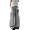 Pantalones Rayados Estilo Old Money con Cordón para Hombre y Mujer Otoño Retro Corte Relajado Pierna Ancha Marca de Moda Pantalones Largos Sueltos Casuales