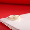 Anillo de carácter plata plata pura 999.9 pintado en oro patrón de hierba Tang moda retro para mujer anillo simple de nicho