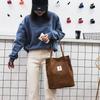 Em estoque atacado transfronteiriço bolsa de veludo cotelê moda composto saco de compras saco das mulheres grande capacidade artística bolsa de ombro