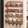 Prateleira de armazenamento com gancho para porta para uso doméstico, cesta suspensa multicamadas para porta, não requer perfuração, prateleira de armazenamento de bolsas multifuncional para montagem na parede