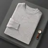 Suéter de Lana 100% Nuevo Otoño e Invierno para Hombre Cuello Redondo Doble Capa Engrosado Tejido de Punto Holgado Manga Larga Casual Capa Base de Lana