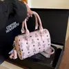 Bolsa Boston Retrô de Luxo para Mulheres 2025 Nova Bolsa Cilíndrica de Ombro Bolsa Transversal de Nicho Francês para Mulheres