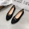 Sapatilhas Macias com Laço, Sapatos Versáteis de Bico Redondo, Sapatilhas de Bico Quadrado, Design Exclusivo Feminino, Sapatos Femininos Simples, Novo Estilo 2025