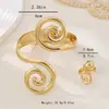 Moda Europeia e Americana Personalidade Moda Espiral Xiangyun Conjunto de Anel de Pulseira Adequado para Roupas de Festa Femininas