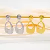 Pendientes de Acero de Titanio Retro Europeos y Americanos Transfronterizos Joyería al por Mayor Moda Lujo Ligero Versátil Geométricos Huecos Pendientes de Gama Alta Pendientes