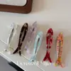 Presilha de Bico de Pato Oval Oca Pequena Elegante Grampo de Cabelo para Blogueira Presilha de Franja em Acetato Clipe Lateral com Etiqueta Dourada para Mulheres