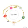Pulseira de Flor Colorida de Design de Nicho Mais Vendida no Verão para Mulheres Aço Inoxidável 18K Pulseira de Colar Estilo Europeu e Americano Atacado