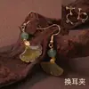 "Maquiagem Prateada" Brincos Únicos, Estilo Antigo, Nova Chinoiserie, Design de Nicho para Rostos Quadrados e Redondos, Brincos Combinando para Cheongsam