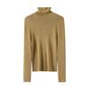 Tangge Outono e Inverno Silk Cashmere Blended High Collar Base Shirt Mulberry Silk Push-push Collar Manga comprida Warm Top T-shirt